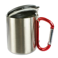 Edelstahltasse mit Karabiner "nicht aufgeben" Onlineshop KB