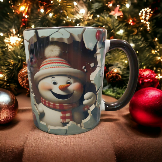 Keramiktasse Two Tones & Handle "Schneemann"