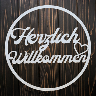 Türschild "Herzlich Willkommen"