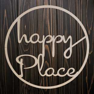 Türschild "happy Place"